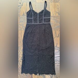 Express Black Lace Midi Dress - Size 4
